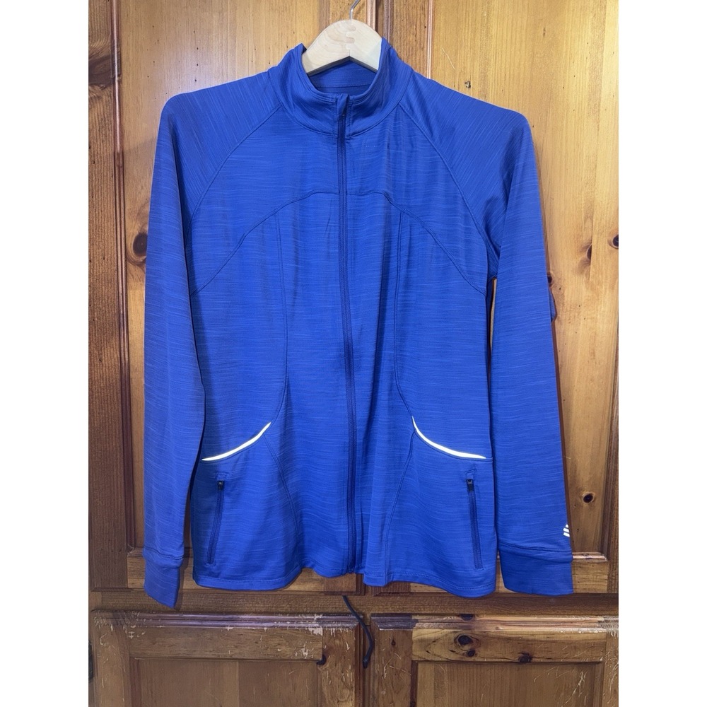 Coolibar Water Jacket UPF 50+ Long Sleeve Full Zip Women's M Swim Blue Rashguard
